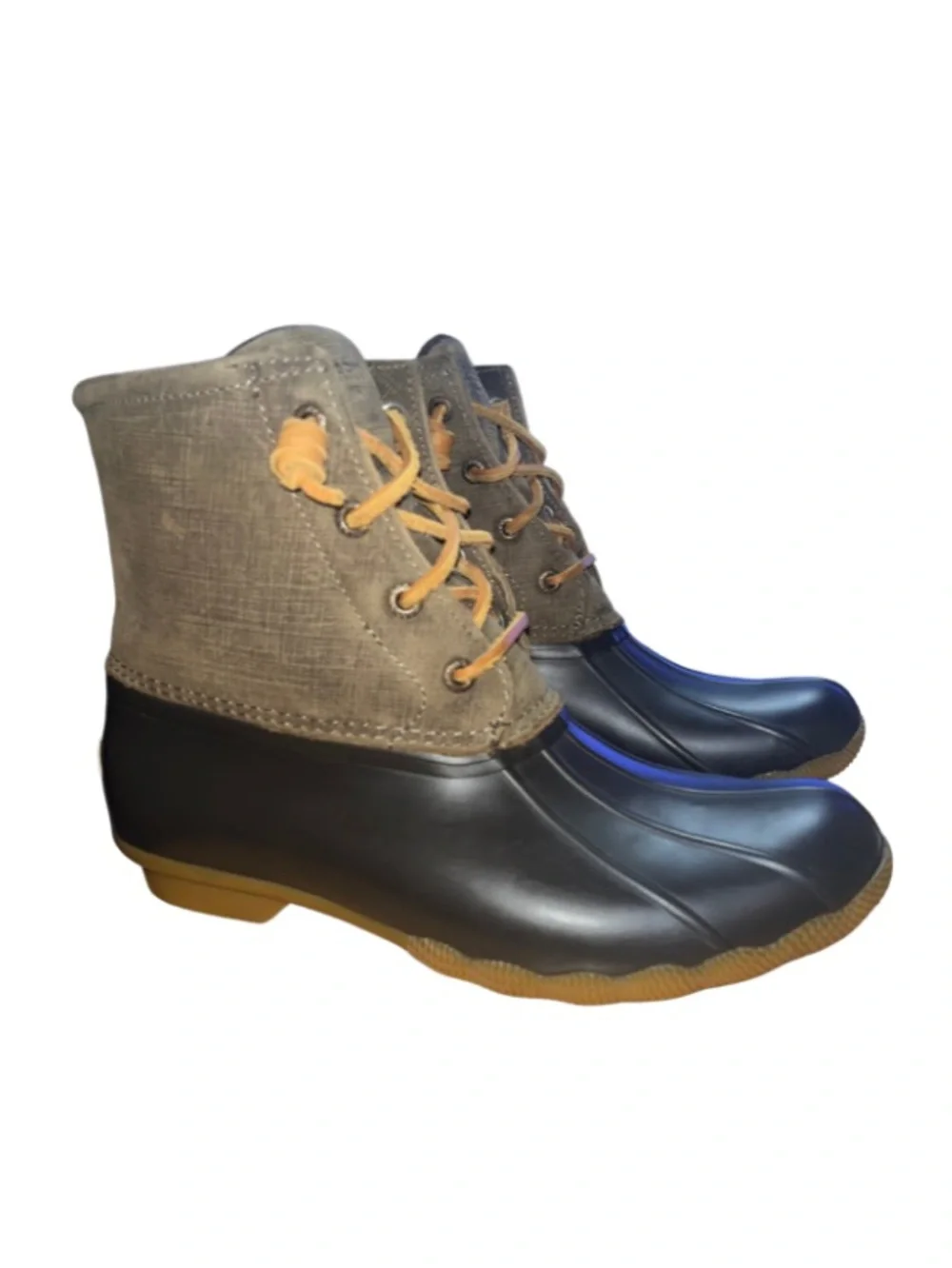 Sperry Top-Sider Saltwater DuckBoots - Women's Size 8 Brown/Black Canvas